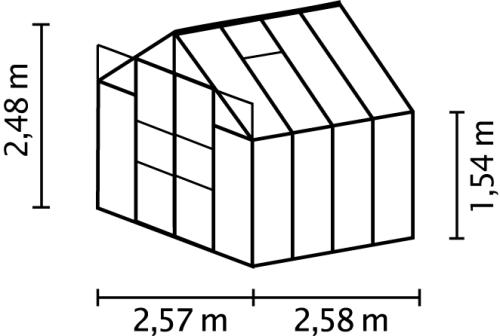 skleník VITAVIA URANUS 6700 PC 6 mm čierny