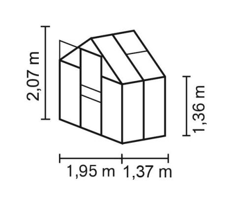 skleník VITAVIA APOLLO 2500 PC 6 mm strieborný