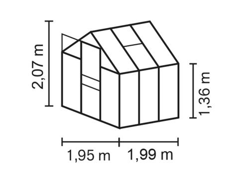 skleník VITAVIA APOLLO 3800 PC 4 mm strieborný