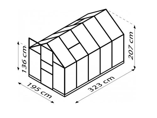 skleník VITAVIA APOLLO 6200 PC 6 mm čierny